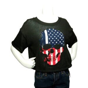 Black American Flag/Skull Sweater